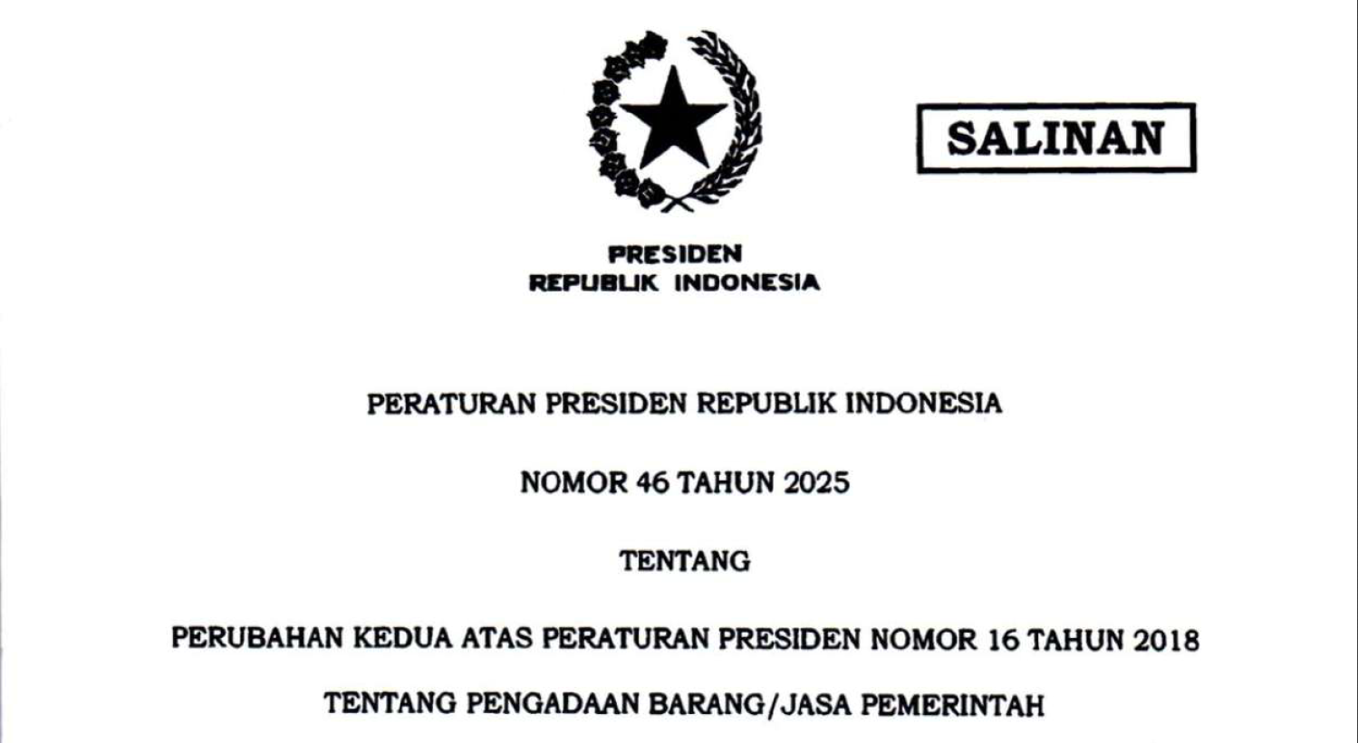 Thumbnail Perpres No 46 Thn 2025-Perubahan PBJ